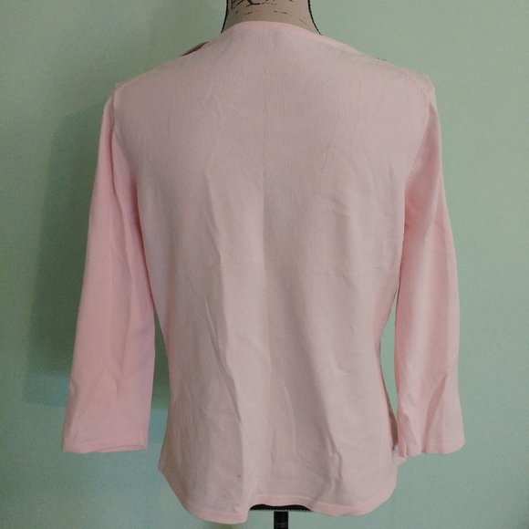 NWT AD ORIGINALS PINK BLACK EMBROIDERED CARDIGAN M - Picture 5 of 5